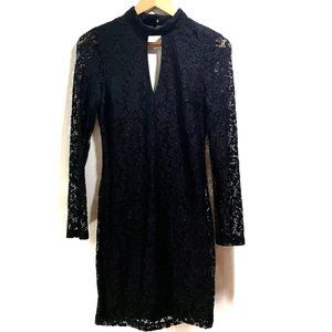 Black Lace Long sleeve bodycon dress